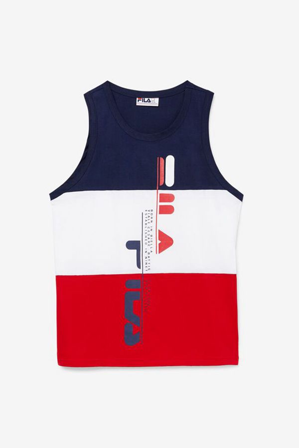 Fila Alf Men's Tank Top - Navy/White/Red,NZ 290-21603